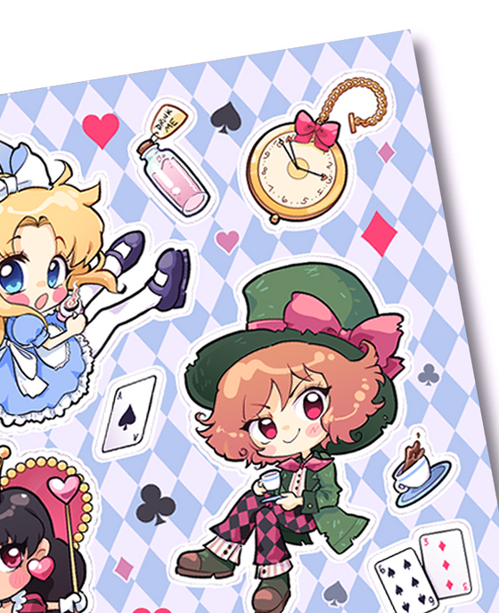 Alice In Wonderland Sticker Sheets (Set of 2)