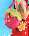 Pink Plush Strawberry Pochette Bag