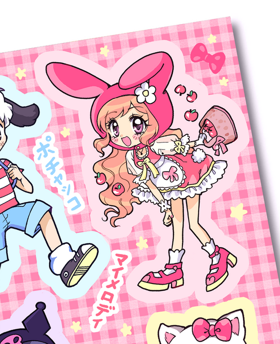 My Melody and Kuromi Sticker Sheets (Set of 2)