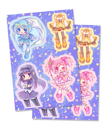  Madoka Magica Sticker Sheets (Set of 2)