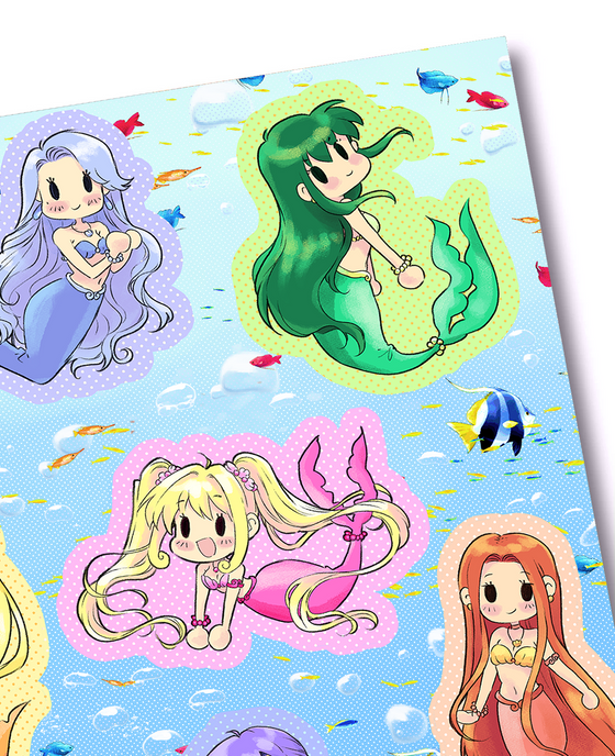 Mermaid Melody Sticker Sheets (Set of 2)