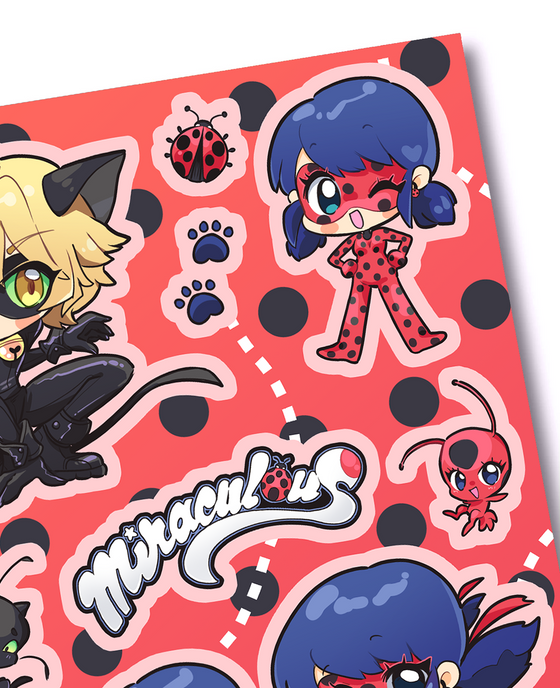 Miraculous Ladybug Sticker Sheets (Set of 2)