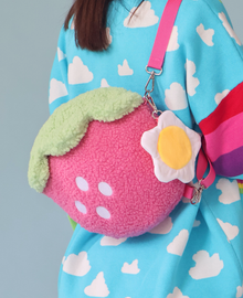  Plush Strawberry Pochette Bag (Pink)