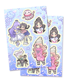  Princess Jellyfish Sticker Sheets (Set of 2)