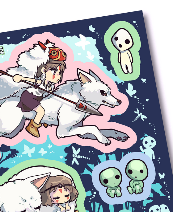 Princess Mononoke Sticker Sheets (Set of 2)