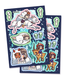  Princess Mononoke Sticker Sheets (Set of 2)