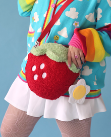  Plush Strawberry Pochette Bag (Red)
