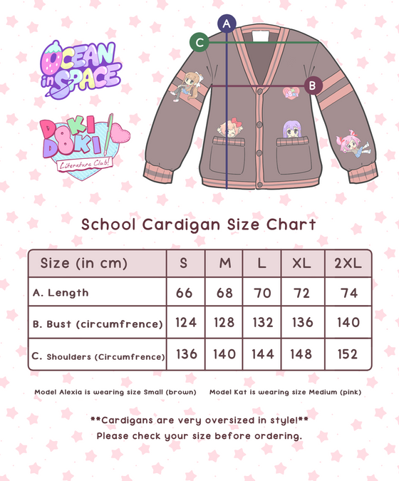 Doki Doki Literature Club! School Cardigan - Pink *PRE-ORDER*