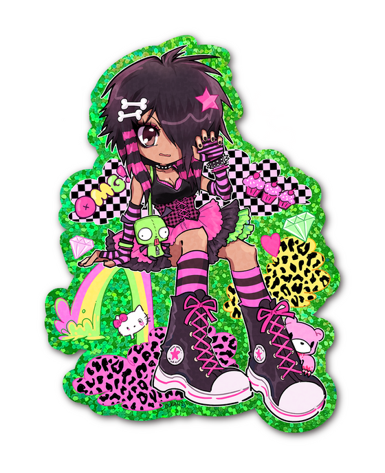 Rawr XD Glitter Sticker