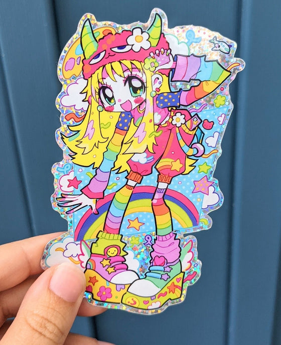 Rainbow Splash Glitter Sticker