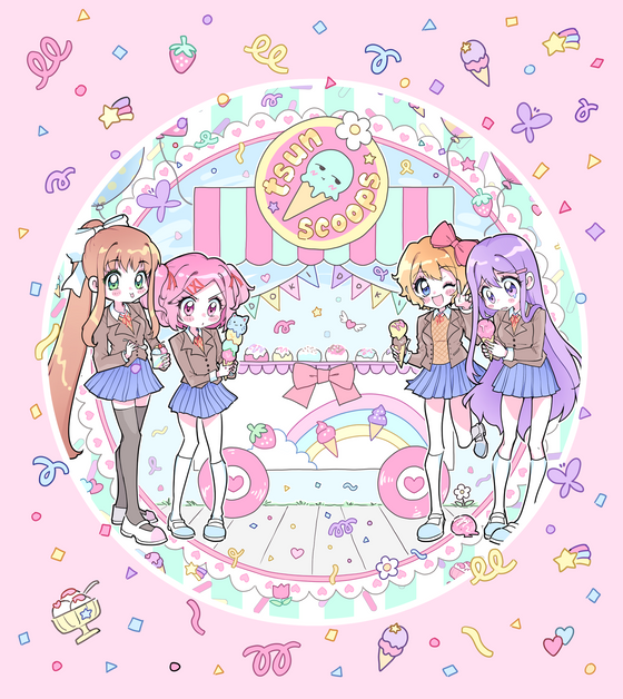 Ocean In Space x DDLC x Tsun Scoops Tee