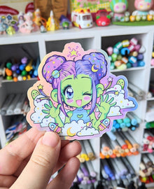  Holographic Alien Gal Sticker