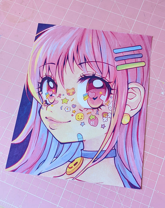 Sticker Girl Print