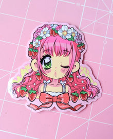  Strawberry Crown Vinyl Sticker