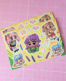  Crayon Girls 2 Sticker Sheets